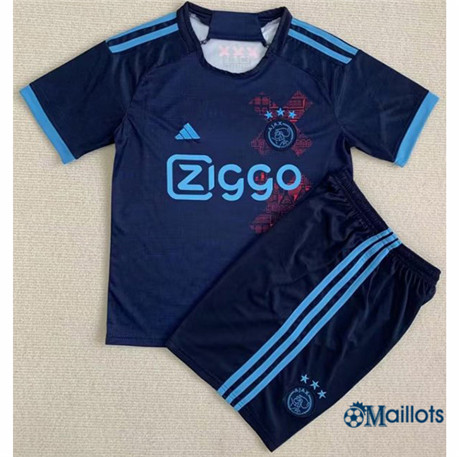 Grossiste Maillot foot Ajax Enfant Bleu 2023-2024
