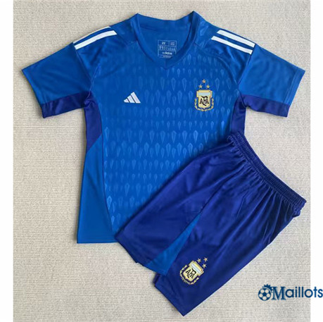 Grossiste Maillot foot Argentine Enfant Gardien de but Bleu 2023-2024