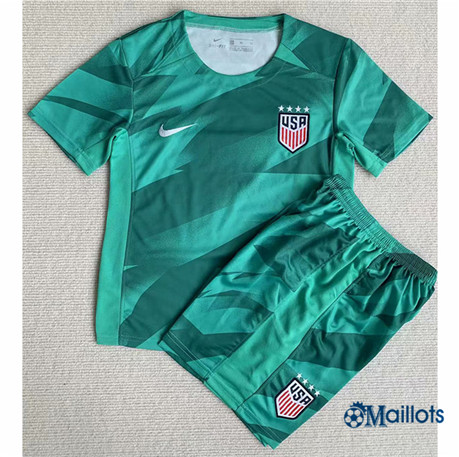 Grossiste Maillot football Etats-Unis Enfant Gardien de but Vert 2023-2024