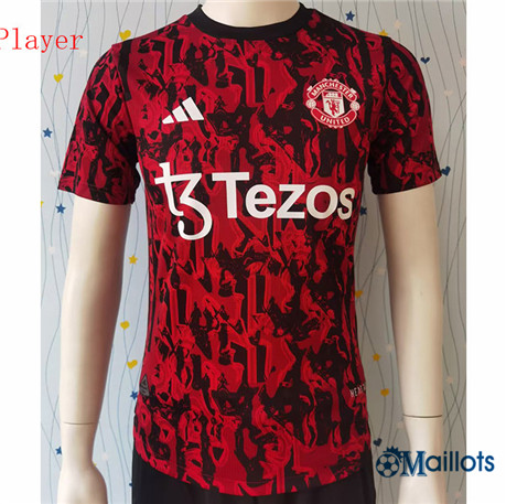 Grossiste Maillot foot Manchester United Player Training Rouge/Noir 2023-2024