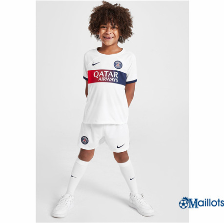 Grossiste Maillot football PSG Enfant Exterieur Blanc 2023-2024