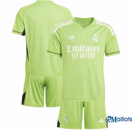 Grossiste Maillot foot Real Madrid Enfant Gardien de but Domicile Vert 2023-2024