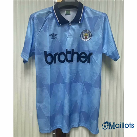 Grossiste Maillot foot Rétro Manchester City Domicile 1989-90
