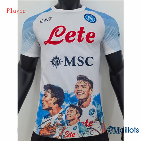 Grossiste Maillot football SSC Napoli Player Blanc/Bleu 2023-2024