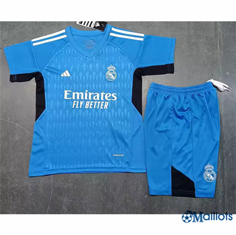 Grossiste omaillots Maillot Foot Real Madrid Enfant goalkeeper Bleu 2023-2024 om171