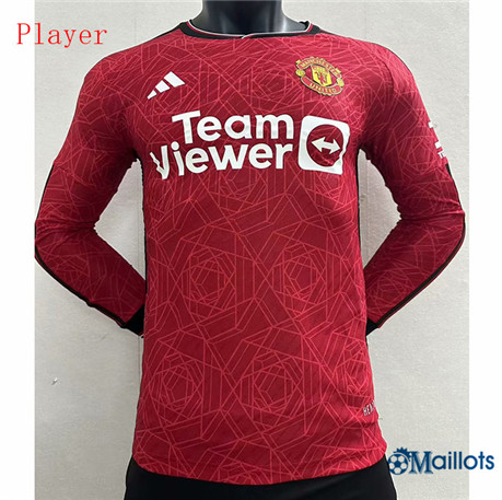 Grossiste omaillots Maillot Foot Manchester United Player Domicile Manche Longue 2023-2024 om101