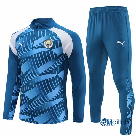 Nouveau Ensemble Maillot Survetement Manchester City Homme Bleu 2023-2024 om608