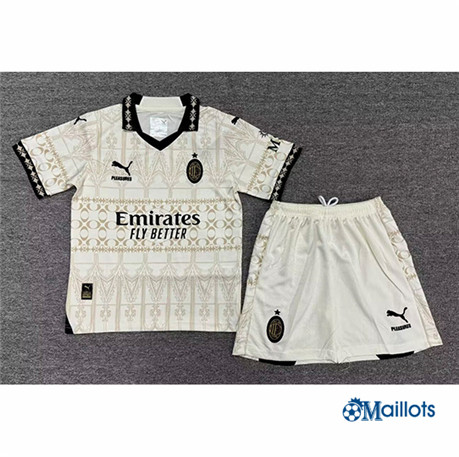 Maillot foot AC Milan Enfant Fourth Blanc 2023-2024 OM3377