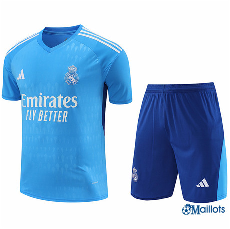 Maillot football Real Madrid goalkeeper et Shorts Ensemble Training bleu clair 2024-2025 OM3414