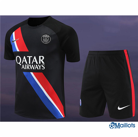 Maillot football Paris PSG et Shorts Ensemble Training noir 2024-2025 OM3428