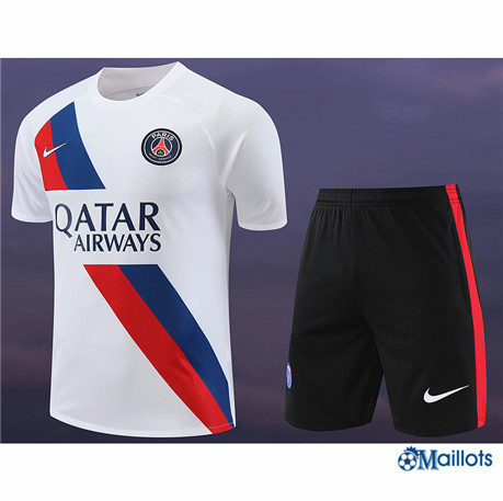 Maillot football Paris PSG et Shorts Ensemble Training Blanc 2024-2025 OM3429