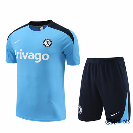 Maillot football Chelsea FC Enfant et Shorts Ensemble Training bleu clair 2024-2025 OM3464