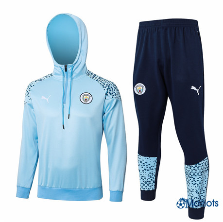Survetement Manchester City à capuche Homme bleu clair 2024-2025 OM3973