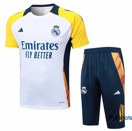 Grossiste Maillot football Real Madrid et Shorts Ensemble Training Blanc 2024-2025