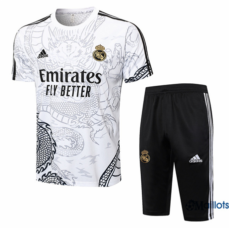 Mode Maillot foot Real Madrid et Shorts Ensemble Training Blanc 2024-2025