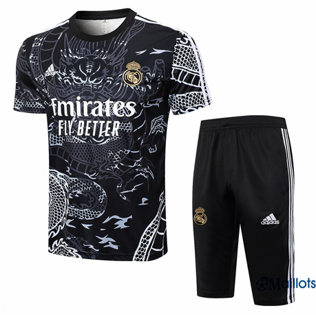 Nouveau Maillot football Real Madrid et Shorts Ensemble Training Noir 2024-2025