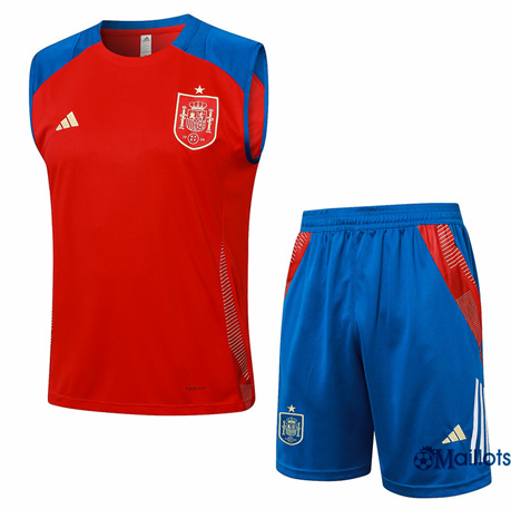 Mode Maillot foot Espagne Debardeur et Shorts Ensemble Training Rouge 2024-2025