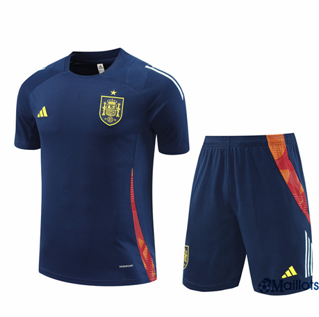 Mode Maillot foot Espagne et Shorts Ensemble Training Bleu Marine 2024-2025