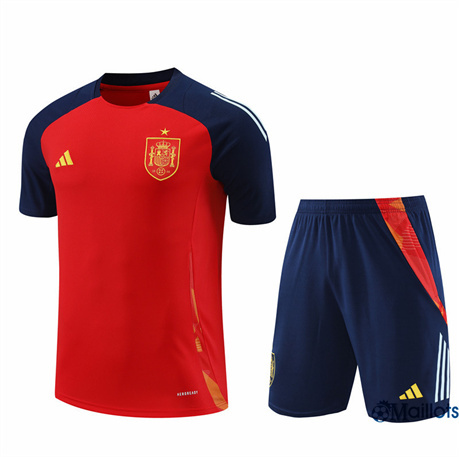 Grossiste Maillot foot Espagne Enfant et Shorts kit Ensemble Training Rouge 2024-2025