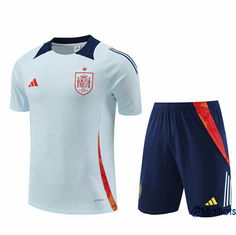 Grossiste Maillot football Espagne Enfant et Shorts kit Ensemble Training Bleu 2024-2025