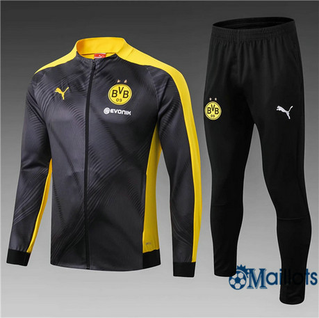 Veste Survetement Borussia Dortmund - Ensemble foot Junior Noir/Jaune 2019 2020