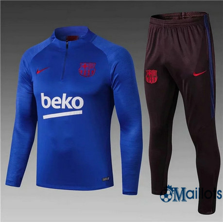 Survetement Barcelone - Ensemble foot Junior Bleu 2019 2020 sweat zippé