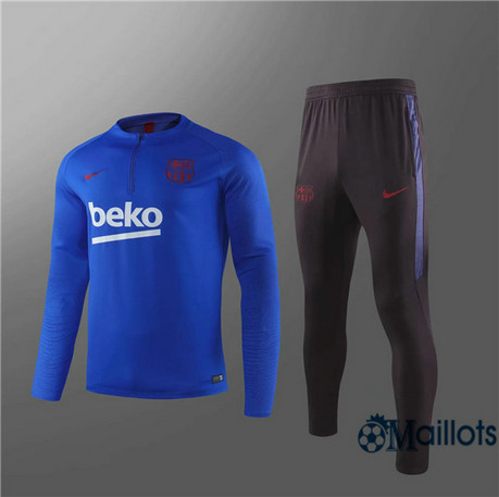 Survetement Barcelone - Ensemble foot Junior Bleu/Noir 2019 2020 sweat zippé