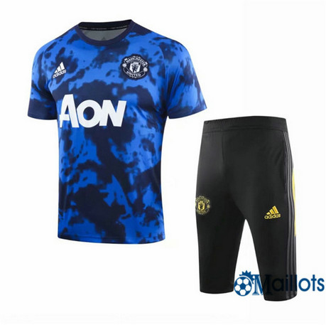 Maillot Entraînement Manchester United et pantalon Training Bleu/Noir 2019 2020