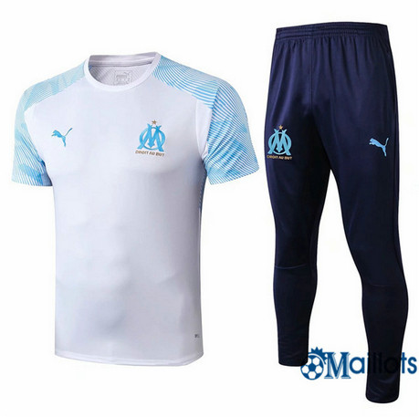 Maillot Entraînement Marseille et pantalon Training Blanc 2019 2020