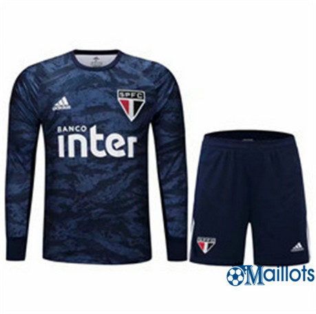 Maillot Entraînement Goalkeeper Sao Paulo et pantalon Manche Longue Bleu Marine 2019 2020