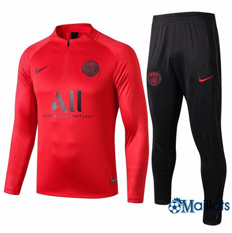 Survetement PSG Rouge/Noir sweat zippé 2019 2020