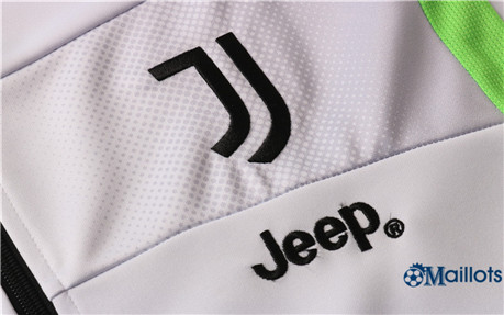Veste Survetement Juventus Blanc/Vert bande 2019 2020 pas cher