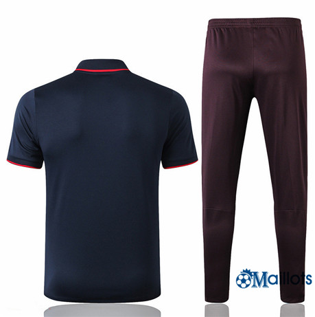 Grossiste football Maillot Entraînement Barcelone POLO et pantalon Training Bleu Marine/Noir 2019 2020