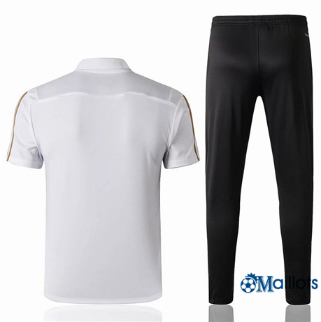 Grossiste football Maillot Entraînement Real Madrid POLO et pantalon Training Blanc/Noir 2019 2020