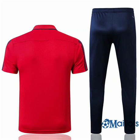 Grossiste football Maillot Entraînement Arsenal POLO et pantalon Training Rouge/Bleu Marine 2019 2020