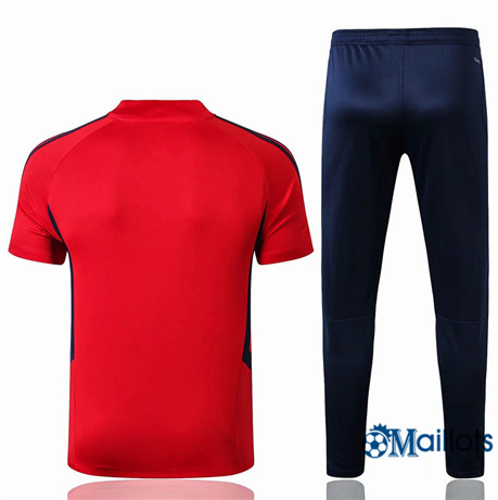 Grossiste football Maillot Entraînement Arsenal et pantalon Training Rouge/Bleu Marine Col V 2019 2020