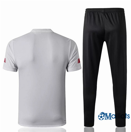 Grossiste football Maillot Entraînement Liverpool et pantalon Training Blanc/Noir Col Rond 2019 2020