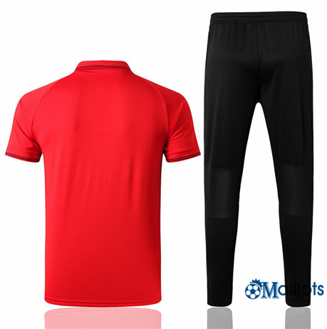 Grossiste football Maillot Entraînement Manchester United POLO et pantalon Training Rouge/Noir 2019 2020