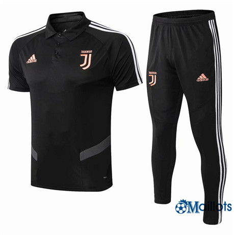 Maillot Entraînement Juventus POLO et pantalon Training Noir/Blanc bande 2019 2020