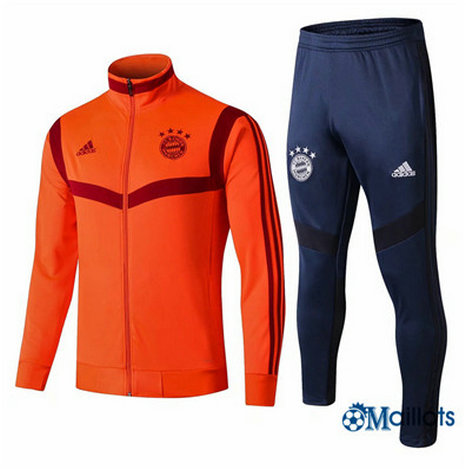 Veste Survêtement Homme Bayern Munich Orange + Short Bleu 2019/2020