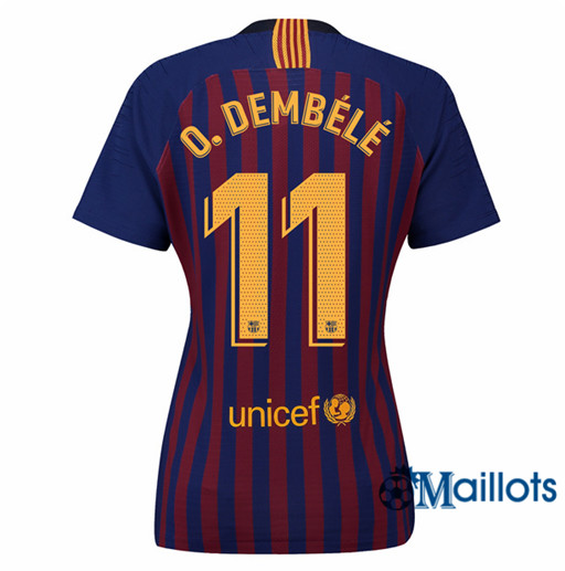 Maillot de Football Femme Barcelone 11 O.Dembélé Domicile 2018 2019