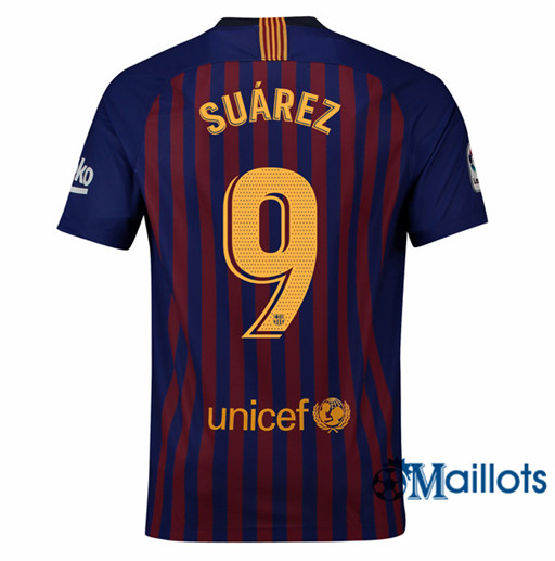Maillot de Football Barcelone 9 Suárez Domicile 2018 2019
