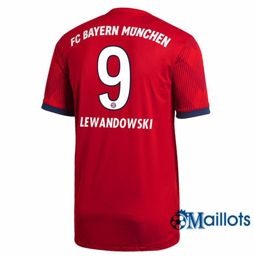 Maillot de Football Bayern Munich 9 Lewandowski Domicile 2018 2019