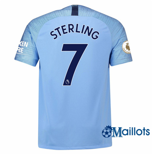 Maillot de Football Manchester City 7 Sterling Domicile 2018 2019