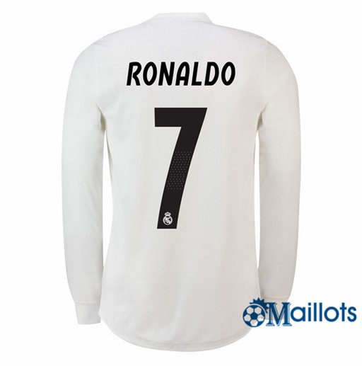 Maillot de Football Real Madrid 7 Ronaldo Domicile Manche Longue 2018 2019