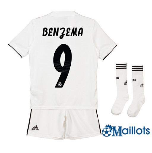 Ensemble Maillot Enfant Real Madrid 9 Benzema Domicile 2018 2019